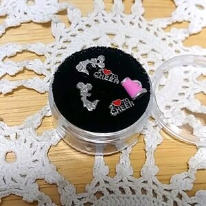 Cheerleader Floating Jewelry Charms, miniatures for floating jewelry